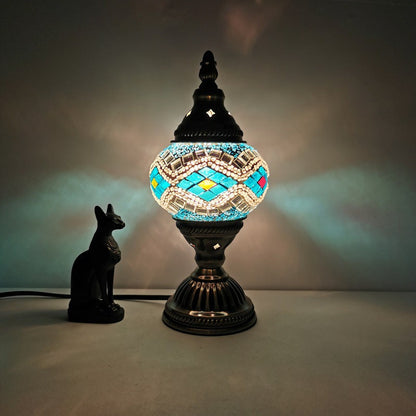 BowLift Traditional Tiffany Oval Glass Iron 1-Light Table Lamp – Elegant Living Room Accent