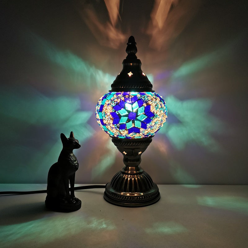 BowLift Traditional Tiffany Oval Glass Iron 1-Light Table Lamp – Elegant Living Room Accent
