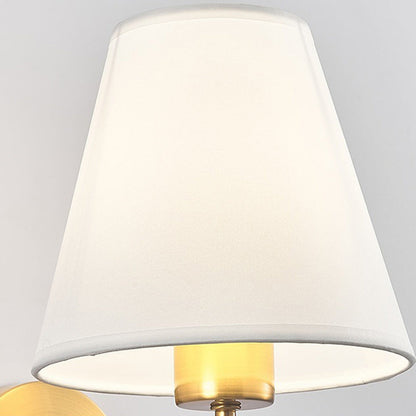 BowLift Contemporary Nordic Round Curved Rod Iron Wall Light with Fabric Shade - 1-Light Living Room Lamp