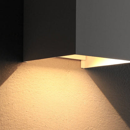 BowLift Modern Minimalist Waterproof Cube Up/Down Aluminum & Glass Induction LED Wall Light – Bedroom Lamp