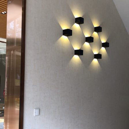 BowLift Modern Minimalist Waterproof Cube Up/Down Aluminum & Glass Induction LED Wall Light – Bedroom Lamp