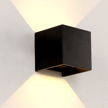 BowLift Modern Minimalist Waterproof Cube Up/Down Aluminum & Glass Induction LED Wall Light – Bedroom Lamp