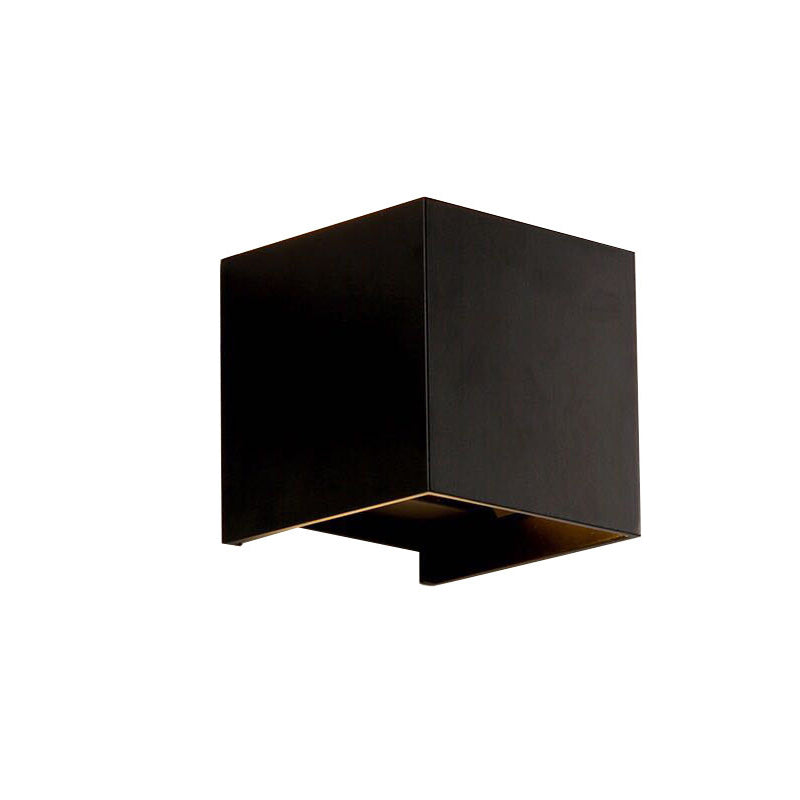 BowLift Modern Minimalist Waterproof Cube Up/Down Aluminum & Glass Induction LED Wall Light – Bedroom Lamp
