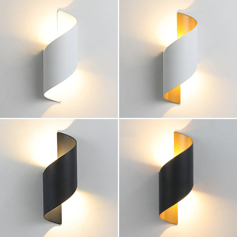BowLift Modern Minimalist Waterproof Spiral LED Wall Light – Aluminum & Acrylic, Ideal Bedroom Lighting