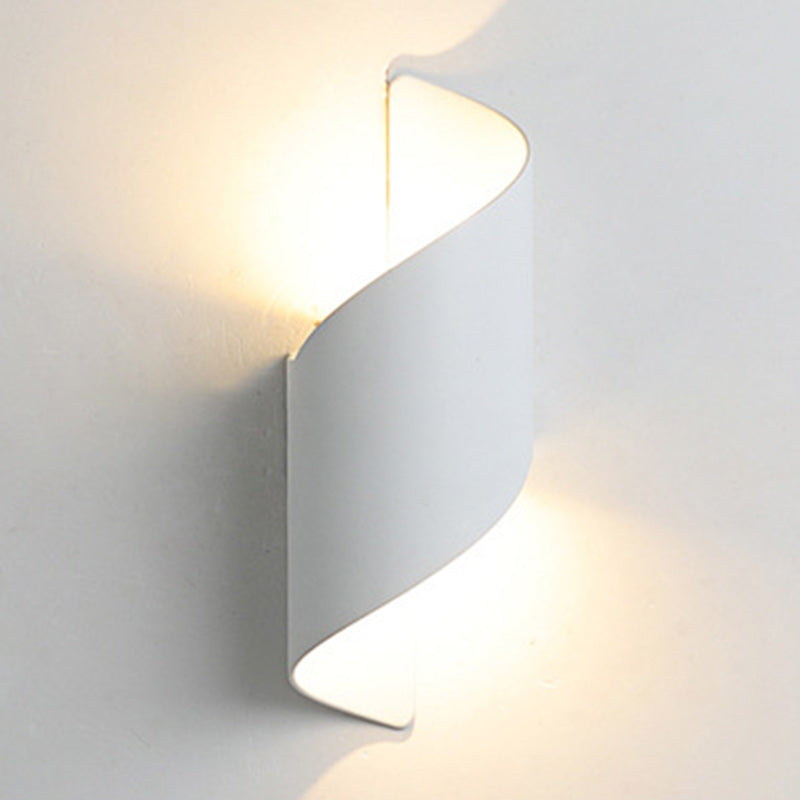 BowLift Modern Minimalist Waterproof Spiral LED Wall Light – Aluminum & Acrylic, Ideal Bedroom Lighting