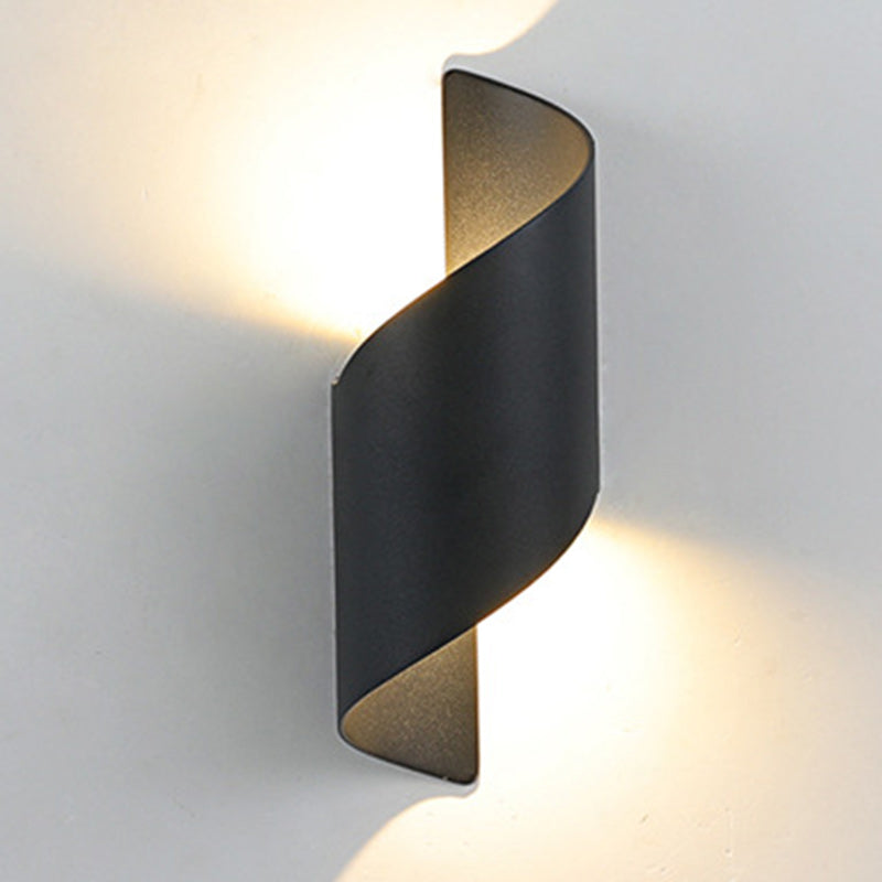 BowLift Modern Minimalist Waterproof Spiral LED Wall Light – Aluminum & Acrylic, Ideal Bedroom Lighting