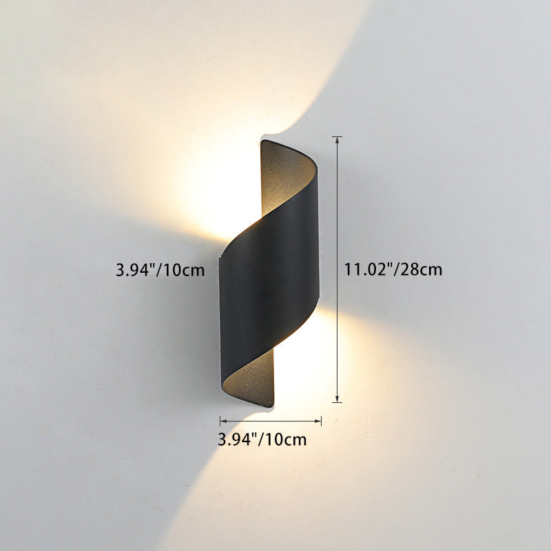 BowLift Modern Minimalist Waterproof Spiral LED Wall Light – Aluminum & Acrylic, Ideal Bedroom Lighting