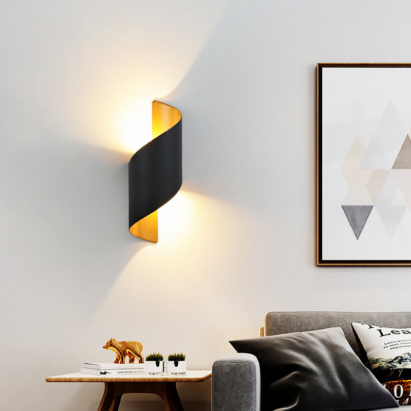 BowLift Modern Minimalist Waterproof Spiral LED Wall Light – Aluminum & Acrylic, Ideal Bedroom Lighting