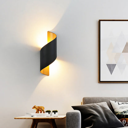 BowLift Modern Minimalist Waterproof Spiral LED Wall Light – Aluminum & Acrylic, Ideal Bedroom Lighting