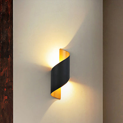 BowLift Modern Minimalist Waterproof Spiral LED Wall Light – Aluminum & Acrylic, Ideal Bedroom Lighting