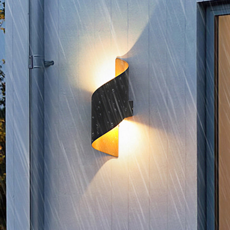 BowLift Modern Minimalist Waterproof Spiral LED Wall Light – Aluminum & Acrylic, Ideal Bedroom Lighting