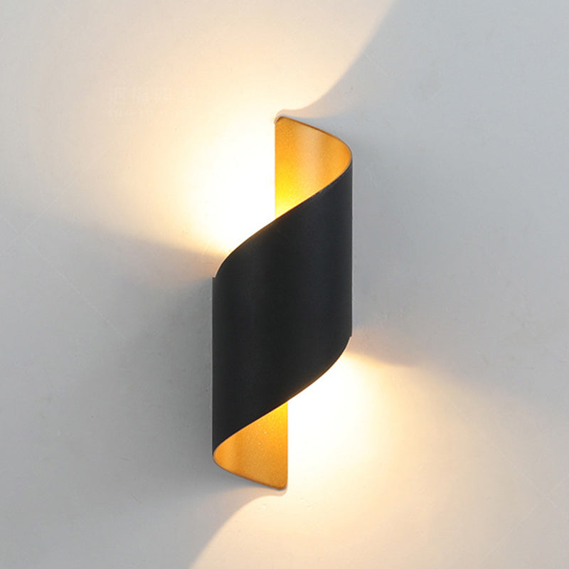 BowLift Modern Minimalist Waterproof Spiral LED Wall Light – Aluminum & Acrylic, Ideal Bedroom Lighting