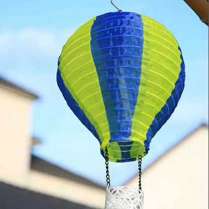 LZINA™ | Contemporary Creative Solar Hot Air Balloon Fabric Shade LED Outdoor Pendant Light for Terrace Outside