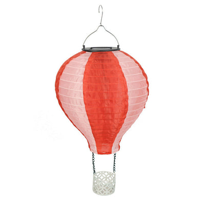 LZINA™ | Contemporary Creative Solar Hot Air Balloon Fabric Shade LED Outdoor Pendant Light for Terrace Outside
