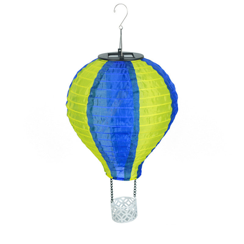 LZINA™ | Contemporary Creative Solar Hot Air Balloon Fabric Shade LED Outdoor Pendant Light for Terrace Outside