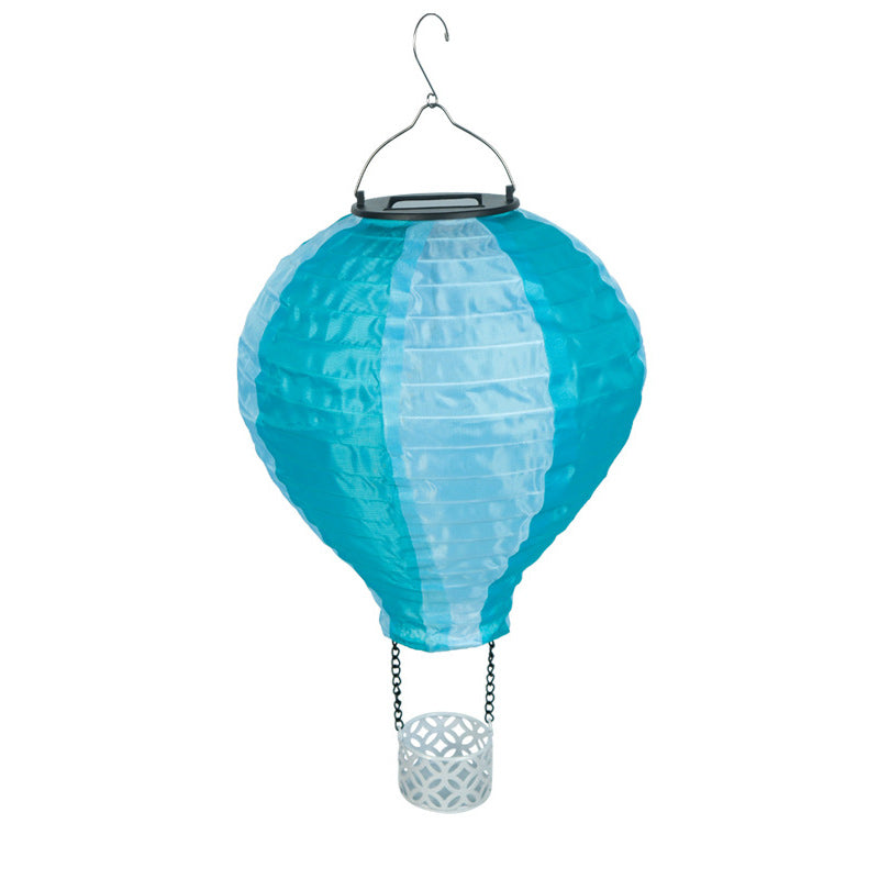 LZINA™ | Contemporary Creative Solar Hot Air Balloon Fabric Shade LED Outdoor Pendant Light for Terrace Outside