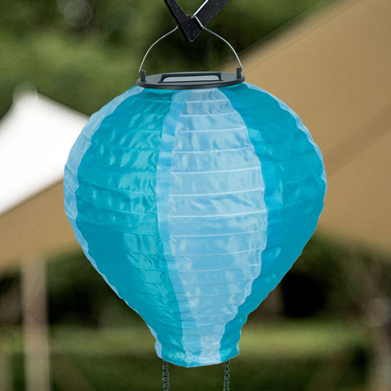 LZINA™ | Contemporary Creative Solar Hot Air Balloon Fabric Shade LED Outdoor Pendant Light for Terrace Outside