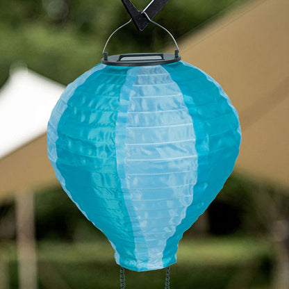 LZINA™ | Contemporary Creative Solar Hot Air Balloon Fabric Shade LED Outdoor Pendant Light for Terrace Outside