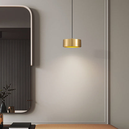 BowLift | Minimalistic Round Cylinder Iron LED Pendant Light for Bedroom