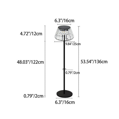 Contemporary Industrial Waterproof Solar USB Iron Glass Outdoor LED Standing Floor Lamp For Garden | Bowlift