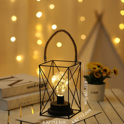 BowLift Modern Minimalist LED Table Lamp with Iron Frame — Vertical Striped Pattern, Square & Round Design for Living Room