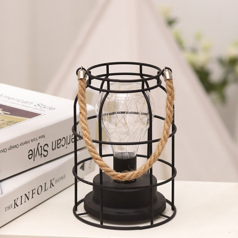 BowLift Modern Minimalist LED Table Lamp with Iron Frame — Vertical Striped Pattern, Square & Round Design for Living Room
