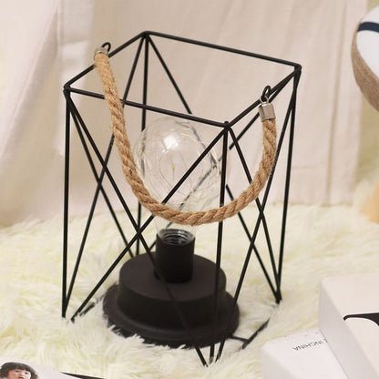 BowLift Modern Minimalist LED Table Lamp with Iron Frame — Vertical Striped Pattern, Square & Round Design for Living Room