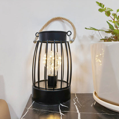 BowLift Modern Minimalist LED Table Lamp with Iron Frame — Vertical Striped Pattern, Square & Round Design for Living Room