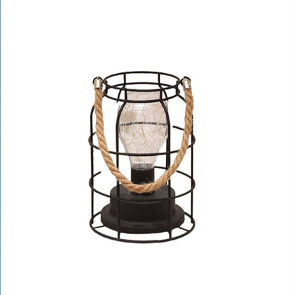 BowLift Modern Minimalist LED Table Lamp with Iron Frame — Vertical Striped Pattern, Square & Round Design for Living Room