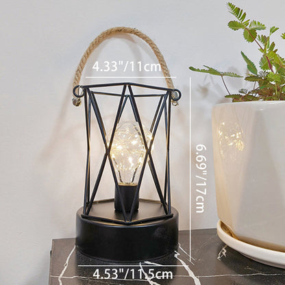 BowLift Modern Minimalist LED Table Lamp with Iron Frame — Vertical Striped Pattern, Square & Round Design for Living Room