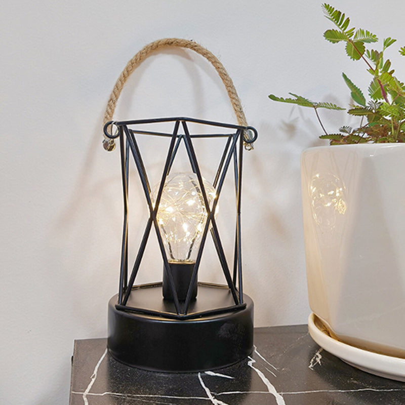 BowLift Modern Minimalist LED Table Lamp with Iron Frame — Vertical Striped Pattern, Square & Round Design for Living Room