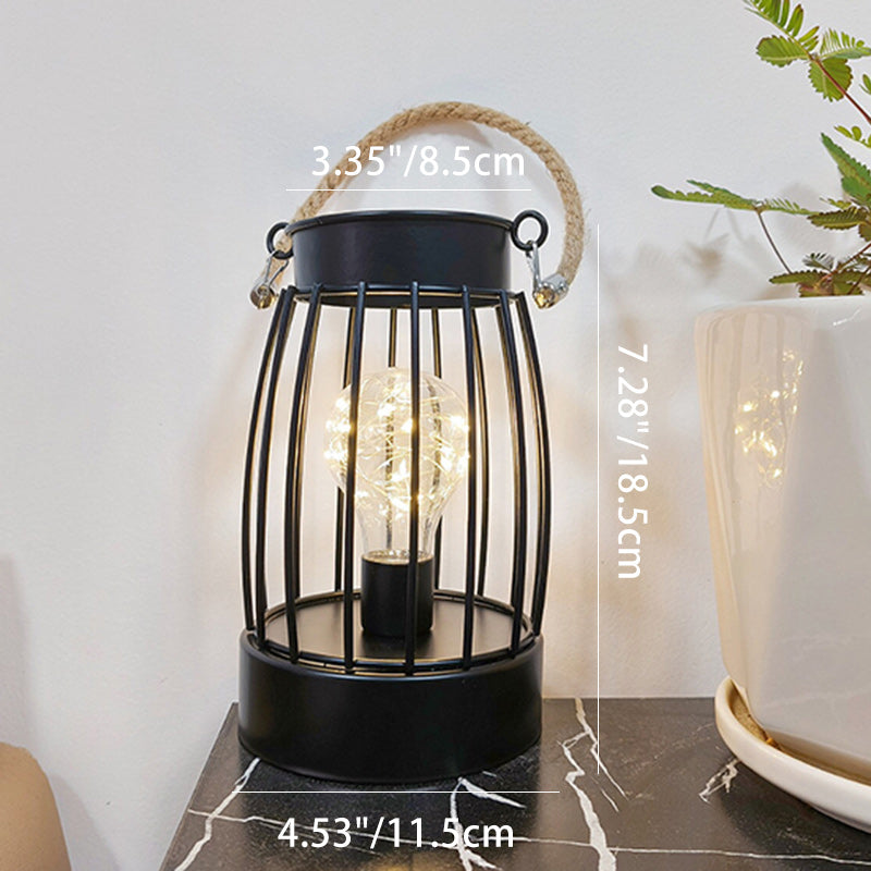 BowLift Modern Minimalist LED Table Lamp with Iron Frame — Vertical Striped Pattern, Square & Round Design for Living Room