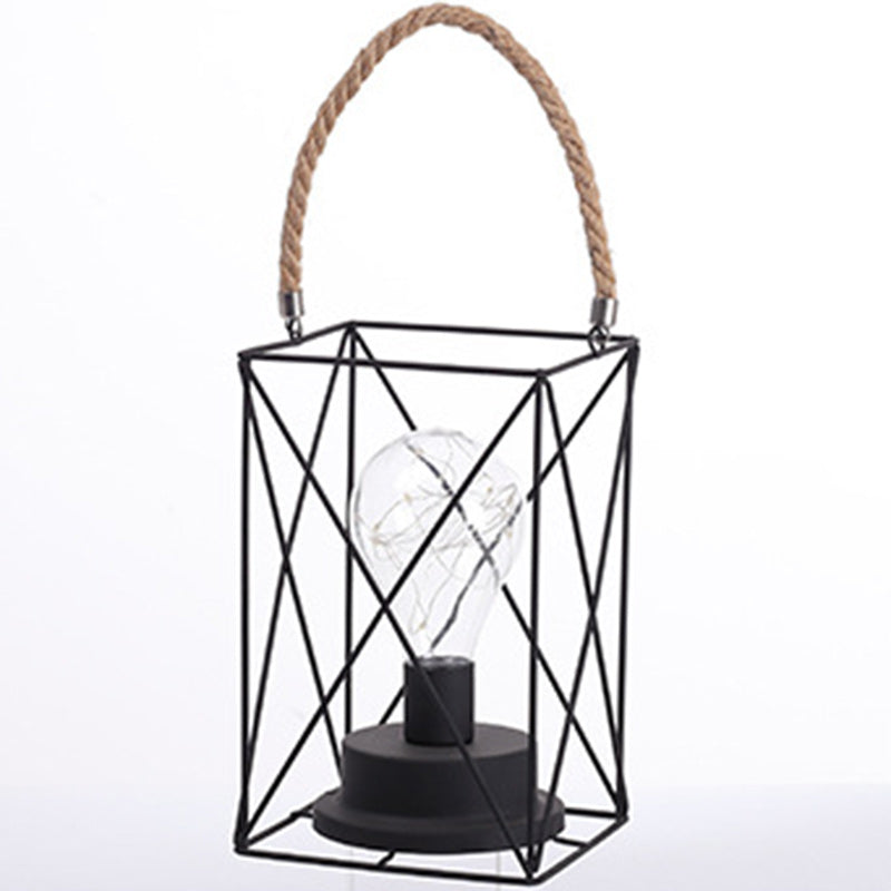 BowLift Modern Minimalist LED Table Lamp with Iron Frame — Vertical Striped Pattern, Square & Round Design for Living Room