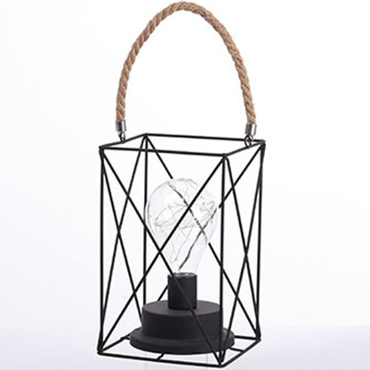 BowLift Modern Minimalist LED Table Lamp with Iron Frame — Vertical Striped Pattern, Square & Round Design for Living Room