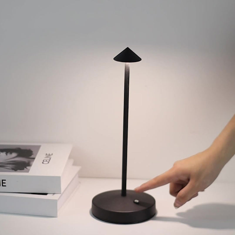 BowLift Modern Minimalist LED Table Lamp — Triangular, Cone & Round Forms in Acrylic Cylinder and Iron for Living Room