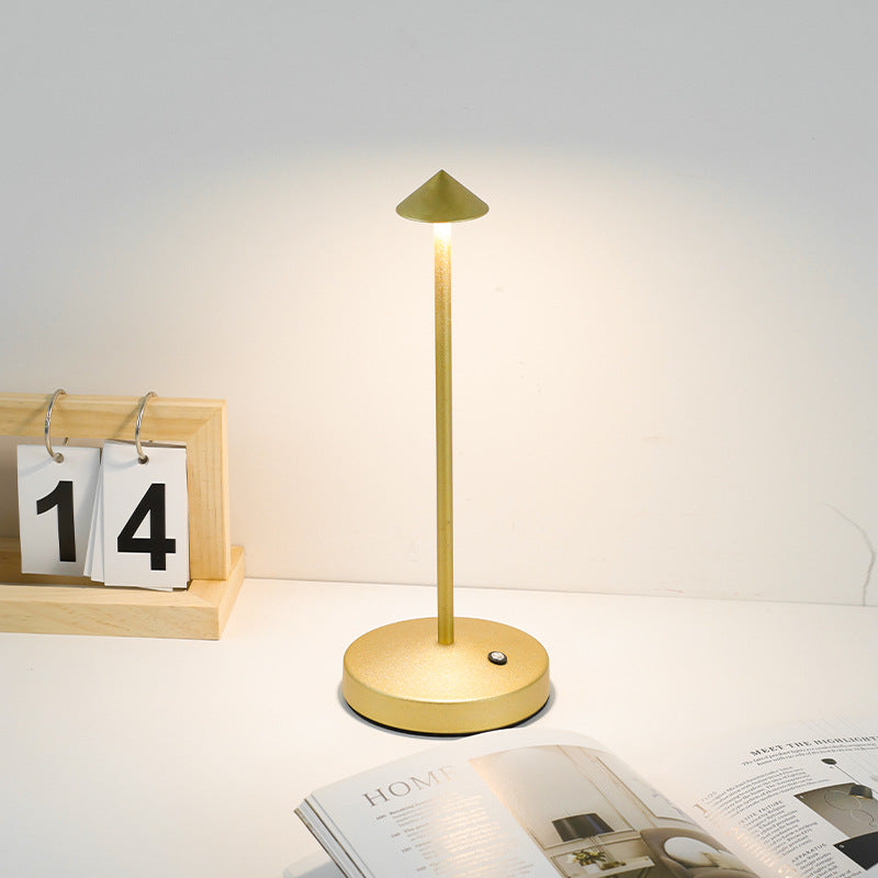 BowLift Modern Minimalist LED Table Lamp — Triangular, Cone & Round Forms in Acrylic Cylinder and Iron for Living Room
