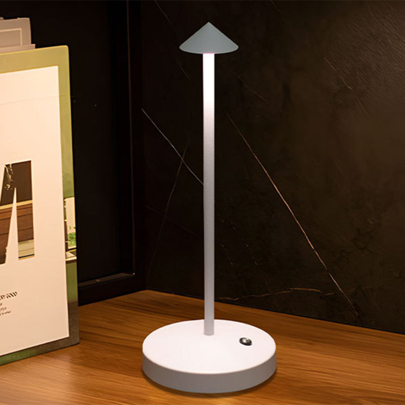 BowLift Modern Minimalist LED Table Lamp — Triangular, Cone & Round Forms in Acrylic Cylinder and Iron for Living Room