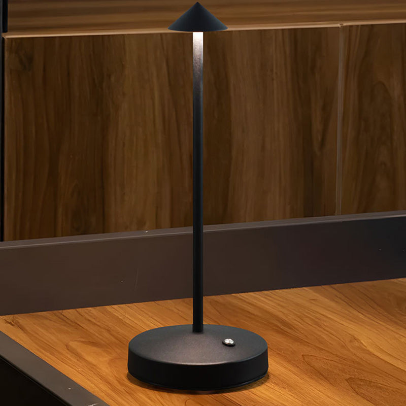 BowLift Modern Minimalist LED Table Lamp — Triangular, Cone & Round Forms in Acrylic Cylinder and Iron for Living Room