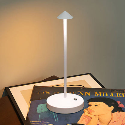 BowLift Modern Minimalist LED Table Lamp — Triangular, Cone & Round Forms in Acrylic Cylinder and Iron for Living Room