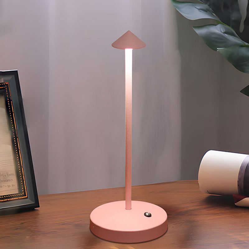 BowLift Modern Minimalist LED Table Lamp — Triangular, Cone & Round Forms in Acrylic Cylinder and Iron for Living Room