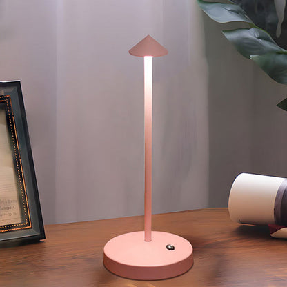 BowLift Modern Minimalist LED Table Lamp — Triangular, Cone & Round Forms in Acrylic Cylinder and Iron for Living Room