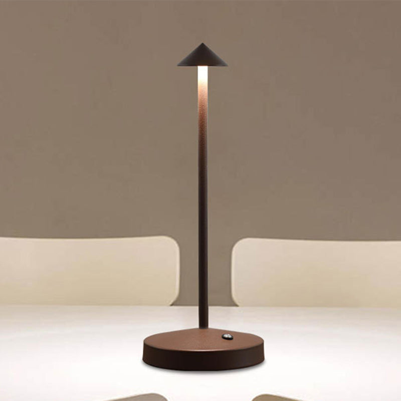 BowLift Modern Minimalist LED Table Lamp — Triangular, Cone & Round Forms in Acrylic Cylinder and Iron for Living Room
