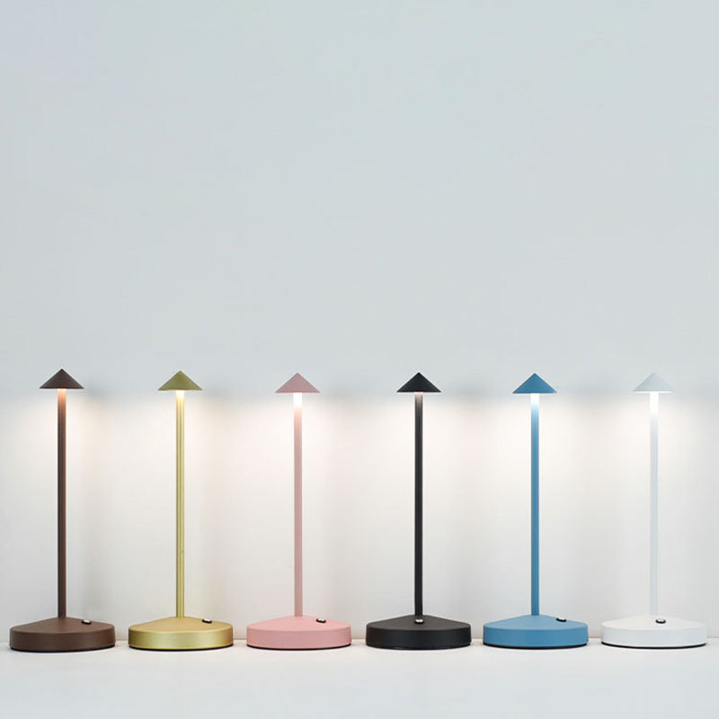 BowLift Modern Minimalist LED Table Lamp — Triangular, Cone & Round Forms in Acrylic Cylinder and Iron for Living Room