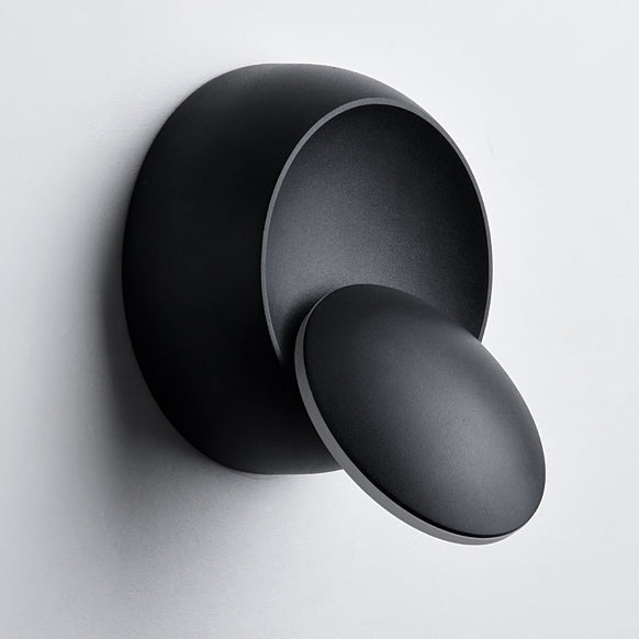 BowLift Contemporary Nordic Iron Round Eclipse Rotatable LED Wall Light — Ideal Bedside Nightstand Sconce