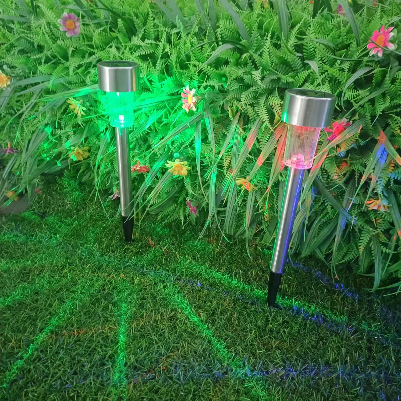 LZINA™ | Modern simplicity solar waterproof stainless steel cylinder LED landscape lighting outdoor light for the garden