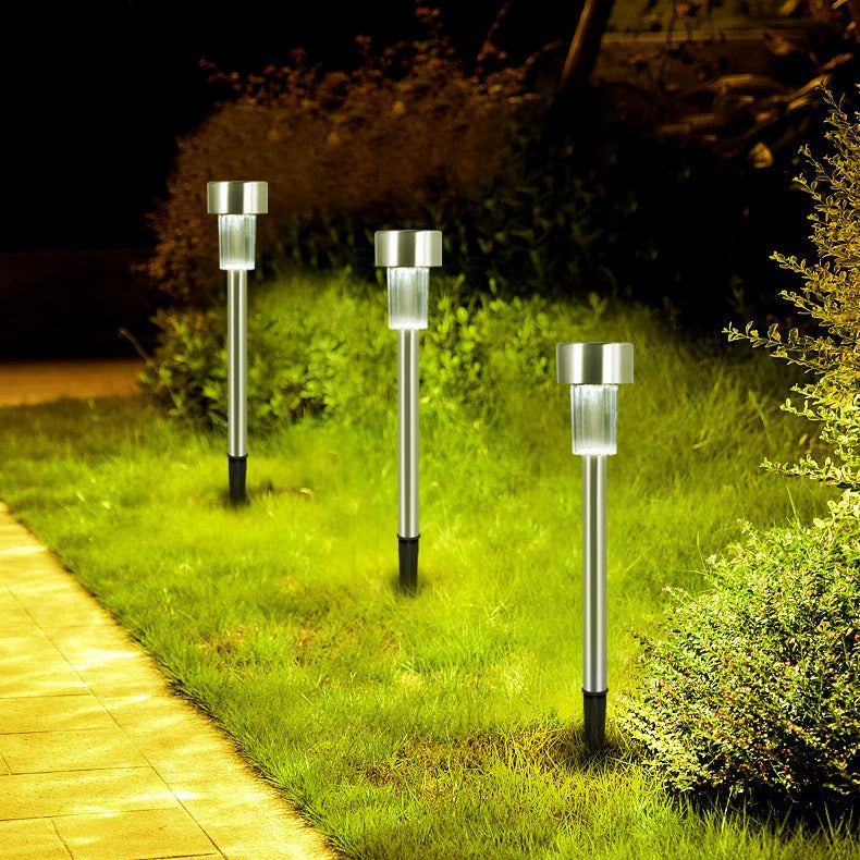 LZINA™ | Modern simplicity solar waterproof stainless steel cylinder LED landscape lighting outdoor light for the garden