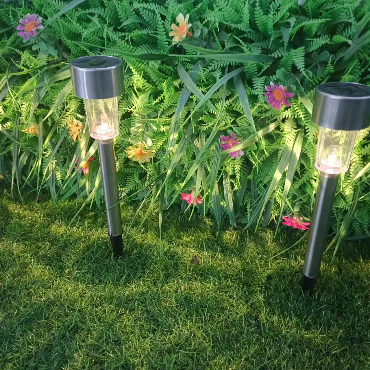 LZINA™ | Modern simplicity solar waterproof stainless steel cylinder LED landscape lighting outdoor light for the garden