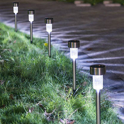 LZINA™ | Modern simplicity solar waterproof stainless steel cylinder LED landscape lighting outdoor light for the garden