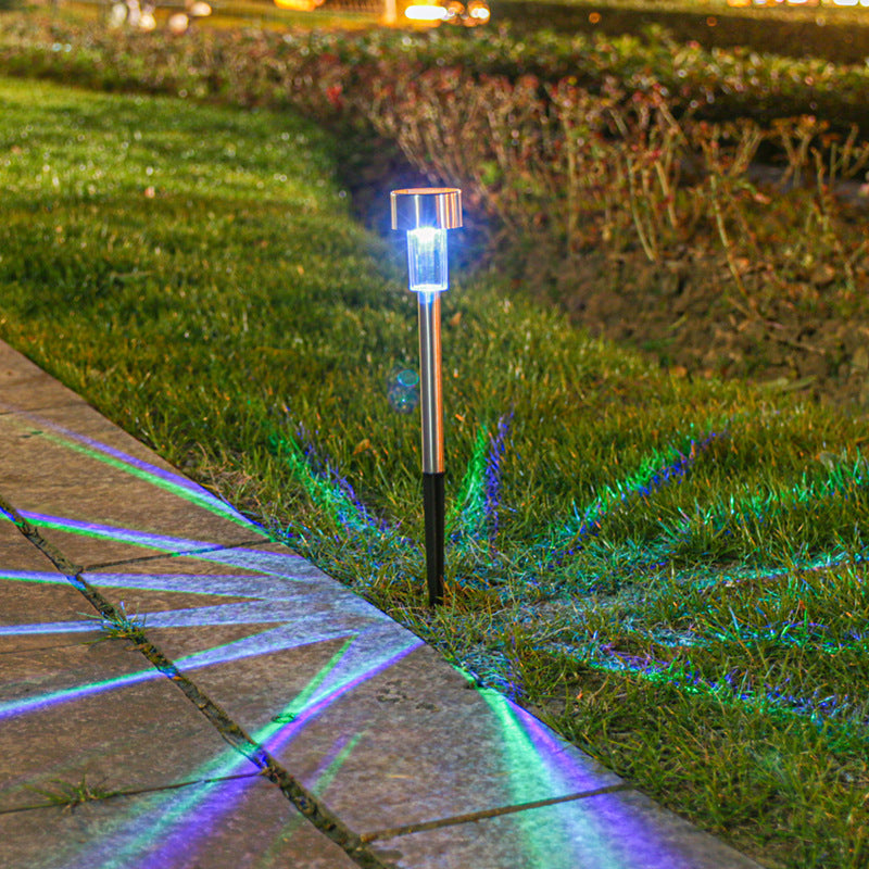 LZINA™ | Modern simplicity solar waterproof stainless steel cylinder LED landscape lighting outdoor light for the garden