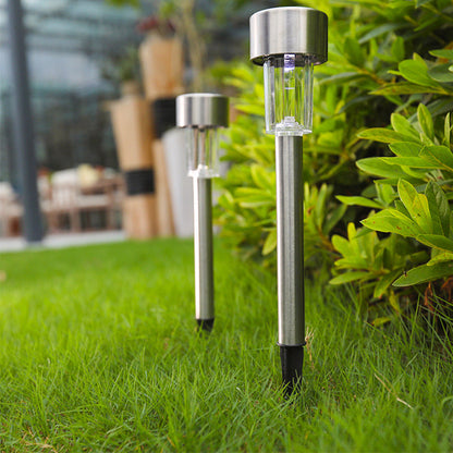 LZINA™ | Modern simplicity solar waterproof stainless steel cylinder LED landscape lighting outdoor light for the garden